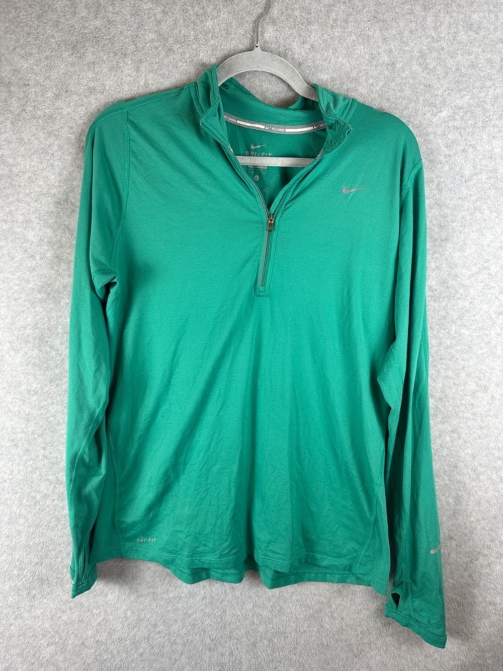 Nike Teal Green Dri-FIT Zip-Front Running Pullover Women's Size L